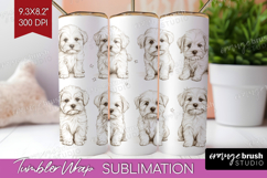 Cute Dogs Tumbler Wrap - Puppy Tumbler PNG Sublimation Product Image 1