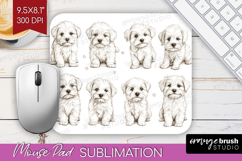Cute Dogs Mouse Pad Sublimation - Puppy Mousepad PNG Product Image 1