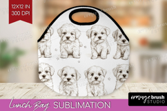 Cute Dogs Lunch Bag - Puppy Lunch Bug PNG Sublimation Product Image 1
