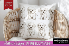 Cute Dogs Pillow Sublimation - Puppy Pillow Cover PNG Product Image 1