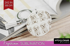 Cute Dogs Keychain PNG - Puppy Keychain Sublimation Product Image 1