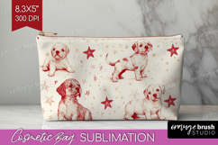 Cute Dogs Cosmetic Bag - Puppy Makeup Bag PNG Sublimation Product Image 1
