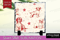 Cute Dogs Slate PNG - Puppy Square Slate Sublimation Product Image 1