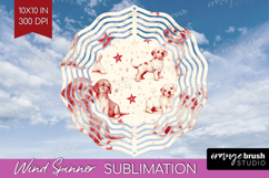 Cute Dogs Wind Spinner Sublimation PNG - Puppy Round Product Image 1