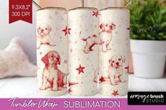 Cute Dogs Tumbler Wrap - Puppy Tumbler PNG Sublimation Product Image 1