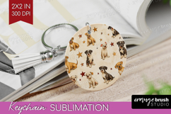 Cute Dogs Keychain PNG - Puppy Keychain Sublimation Product Image 1
