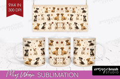 Cute Dogs Mug Wrap - Puppy Mug PNG Sublimation Product Image 1