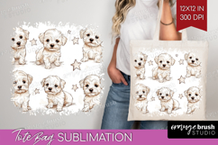 Cute Dogs Tote Bag - Puppy Tote Bag PNG Sublimation Product Image 1