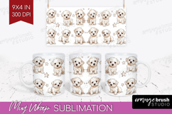 Cute Dogs Mug Wrap - Puppy Mug PNG Sublimation Product Image 1