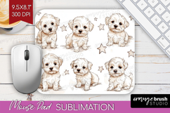 Cute Dogs Mouse Pad Sublimation - Puppy Mousepad PNG Product Image 1
