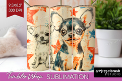 Cute Dogs Tumbler Wrap - Puppy Tumbler PNG Sublimation Product Image 1