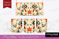 Cute Dogs Mug Wrap - Puppy Mug PNG Sublimation Product Image 1