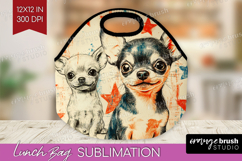 Cute Dogs Lunch Bag - Puppy Lunch Bug PNG Sublimation Product Image 1