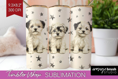 Cute Dogs Tumbler Wrap - Puppy Tumbler PNG Sublimation Product Image 1