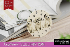 Cute Dogs Keychain PNG - Puppy Keychain Sublimation Product Image 1