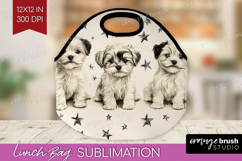 Cute Dogs Lunch Bag - Puppy Lunch Bug PNG Sublimation Product Image 1
