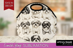 Cute Dogs Lunch Bag - Puppy Lunch Bug PNG Sublimation Product Image 1