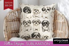 Cute Dogs Pillow Sublimation - Puppy Pillow Cover PNG Product Image 1