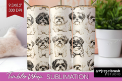 Cute Dogs Tumbler Wrap - Puppy Tumbler PNG Sublimation Product Image 1