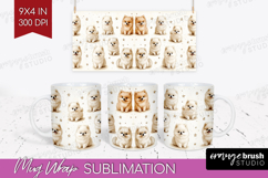 Cute Dogs Mug Wrap - Puppy Mug PNG Sublimation Product Image 1