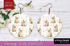 Cute Dogs Round Earrings - Puppy PNG Sublimation Product Image 1