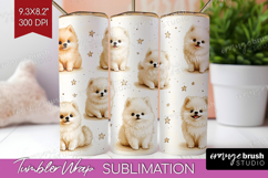 Cute Dogs Tumbler Wrap - Puppy Tumbler PNG Sublimation Product Image 1