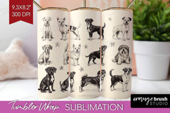 Cute Dogs Tumbler Wrap - Puppy Tumbler PNG Sublimation Product Image 1