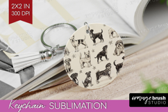 Cute Dogs Keychain PNG - Puppy Keychain Sublimation Product Image 1