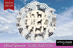 Cute Dogs Wind Spinner Sublimation PNG - Puppy Round Product Image 1