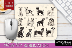 Cute Dogs Mouse Pad Sublimation - Puppy Mousepad PNG Product Image 1