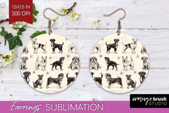 Cute Dogs Round Earrings - Puppy PNG Sublimation Product Image 1