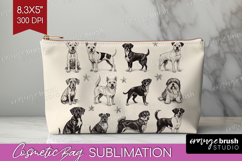 Cute Dogs Cosmetic Bag - Puppy Makeup Bag PNG Sublimation Product Image 1