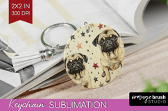 Cute Dogs Keychain PNG - Puppy Keychain Sublimation Product Image 1