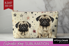Cute Dogs Cosmetic Bag - Puppy Makeup Bag PNG Sublimation Product Image 1