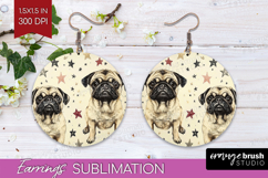 Cute Dogs Round Earrings - Puppy PNG Sublimation Product Image 1