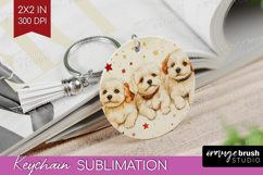 Cute Dogs Keychain PNG - Puppy Keychain Sublimation Product Image 1