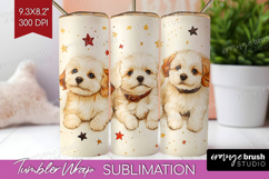 Cute Dogs Tumbler Wrap - Puppy Tumbler PNG Sublimation Product Image 1