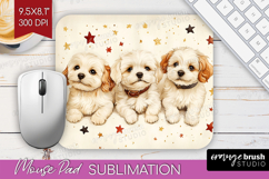 Cute Dogs Mouse Pad Sublimation - Puppy Mousepad PNG Product Image 1
