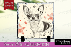 Cute Dogs Slate PNG - Puppy Square Slate Sublimation Product Image 1