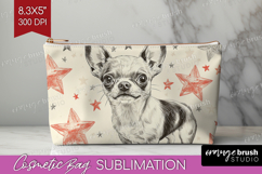 Cute Dogs Cosmetic Bag - Puppy Makeup Bag PNG Sublimation Product Image 1