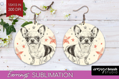 Cute Dogs Round Earrings - Puppy PNG Sublimation Product Image 1