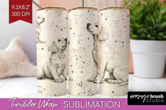 Cute Dogs Tumbler Wrap - Puppy Tumbler PNG Sublimation Product Image 1