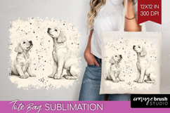 Cute Dogs Tote Bag - Puppy Tote Bag PNG Sublimation Product Image 1