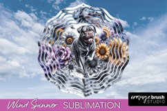 Dogue de Bordeaux Wind Spinner Dog Sublimation Floral PNG Product Image 1