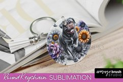 Dogue de Bordeaux Keychain Dog Sublimation Floral PNG Product Image 1