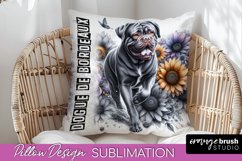 Dog Pillow Cover - Dog Mom Floral Pillow Sublimation Product Image 1