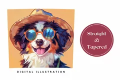 Summer Tumbler Sublimation, Dog In Sunglasses Tumbler Wrap Product Image 3