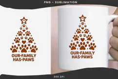 Paw print Christmas tree png design for T-shirts Product Image 3