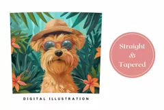 Tropical Tumbler Wrap, Funny Dog With Sunglasses Tumbler Product Image 3