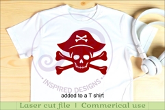 Pirate jolly roger silhouette laser cut outs SVG file Product Image 3